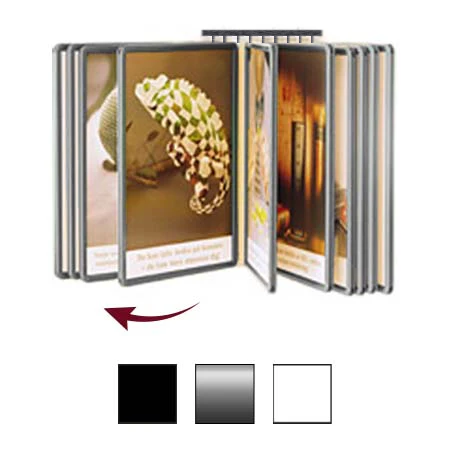 Plastic Swinging Panel Flip Poster Displays | 5 and 10 Wall Panels in Eight Frame Sizes + 3 Finishes