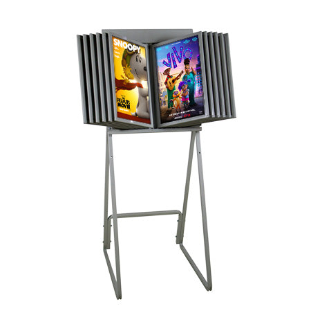 Free-Standing Steel Swinging Panel Displays | Information Center with 12x18 and 20x24 Flip Frame Sizes