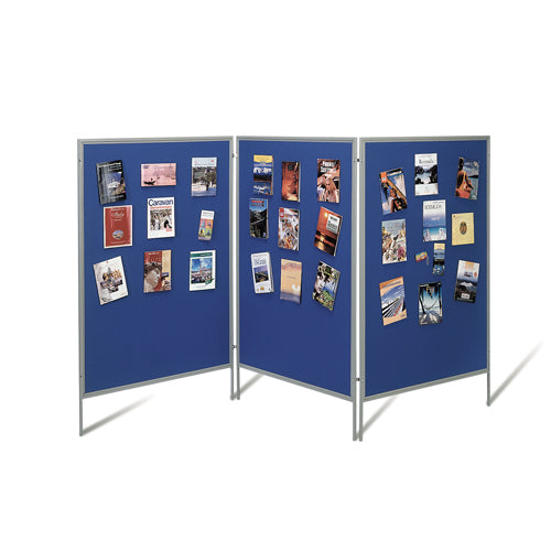 2-Sided Loop Fabric Floor Stand Exhibit Display | Sturdy 3 Panel Set in Two Finishes