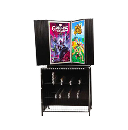 Poster Display Rack with Poster Bin Storage | 30 Swing Panels 2-Sided