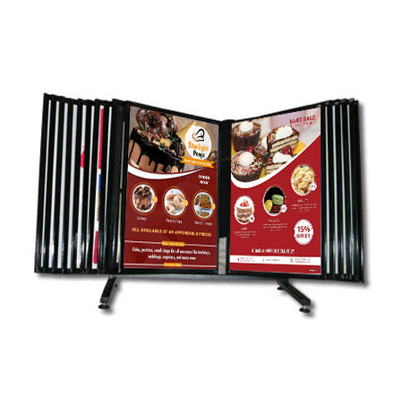 Table Top Photo Multi-Panel Flip Displays | in 3 Steel Panel Sizes with 30 Swing Pages